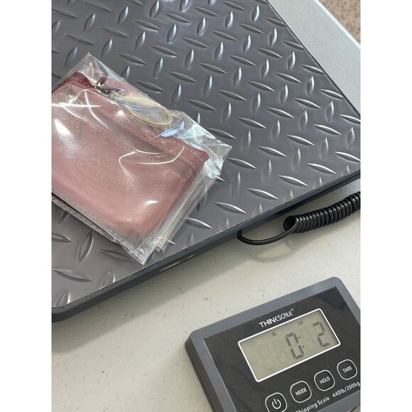 Dooney and Bourke Pebbled Leather Coin Pouch Key Holder Red White Gold Accents - Picture 5 of 6